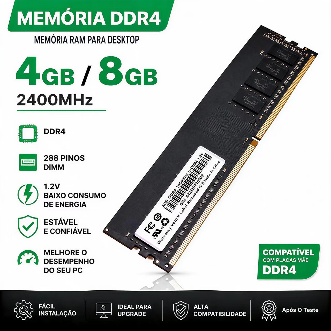 DDR4 RAM 4GB 8GB 2400MHz Deskt - огляд і ціна Ddr4 2400Mhz